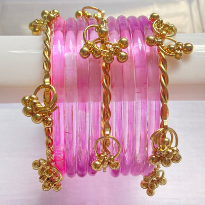 Light Pink Jelly Bangles Set