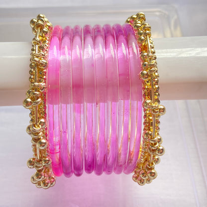 Light Pink Jelly Bangles Set