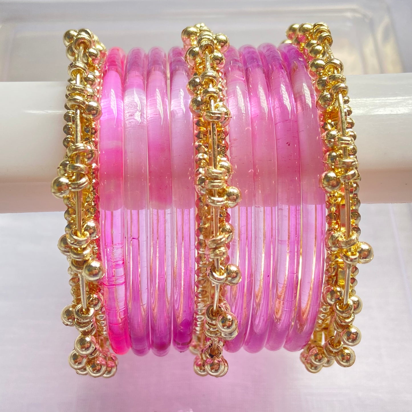 Light Pink Jelly Bangles Set
