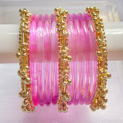 Light Pink Jelly Bangles Set