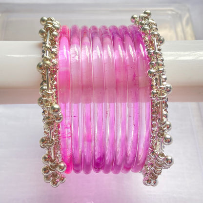 Light Pink Jelly Bangles Set