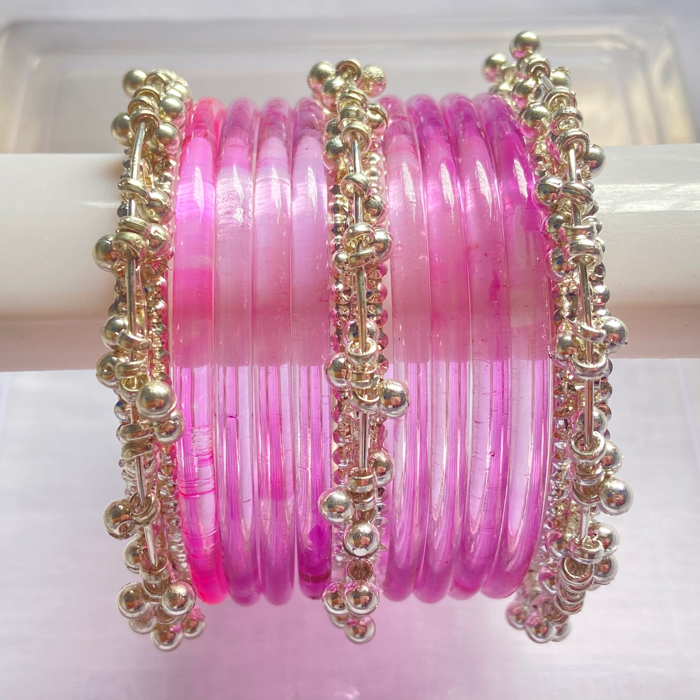 Light Pink Jelly Bangles Set