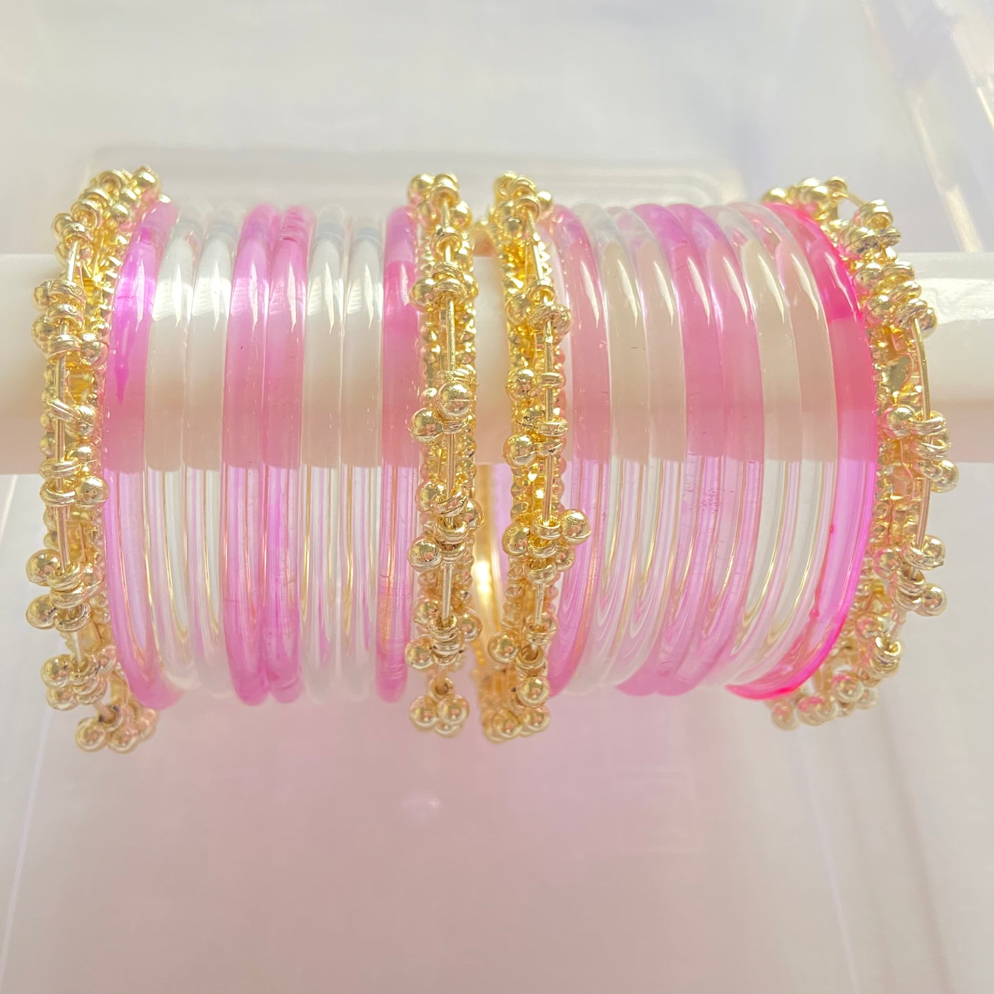 Light Pink Jelly & Water Bangles Combo