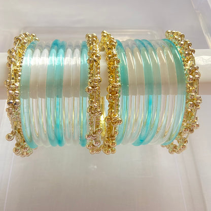 Light Blue Jelly & Water Bangles Combo