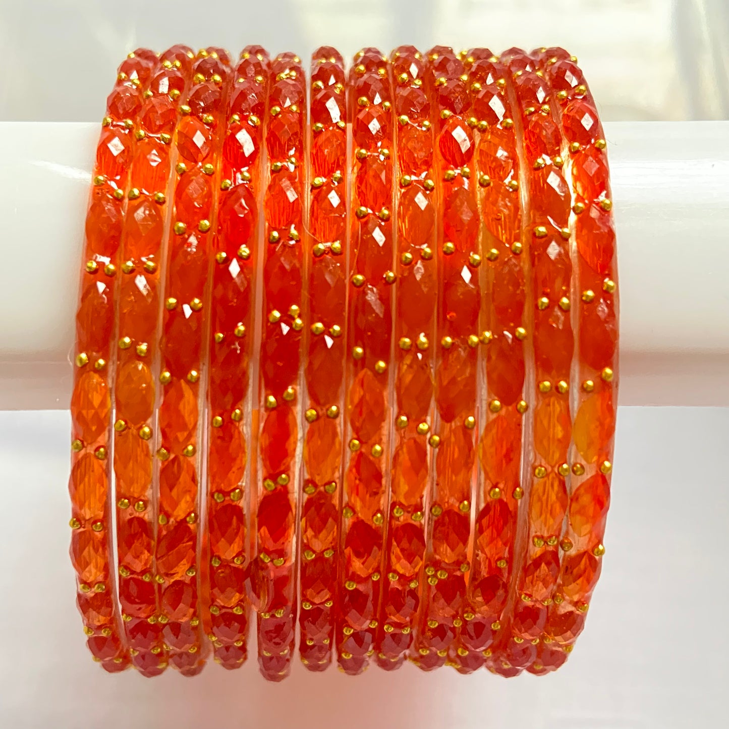 Orange Raindrop Bangles Set