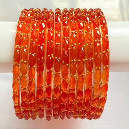 Orange Raindrop Bangles Set