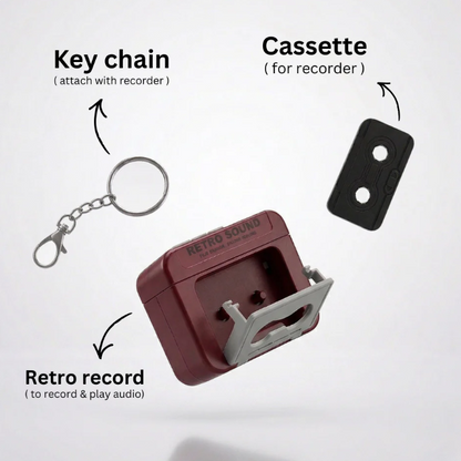 Retro Audio Recorder Keychain