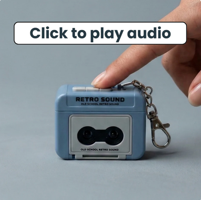 Retro Audio Recorder Keychain